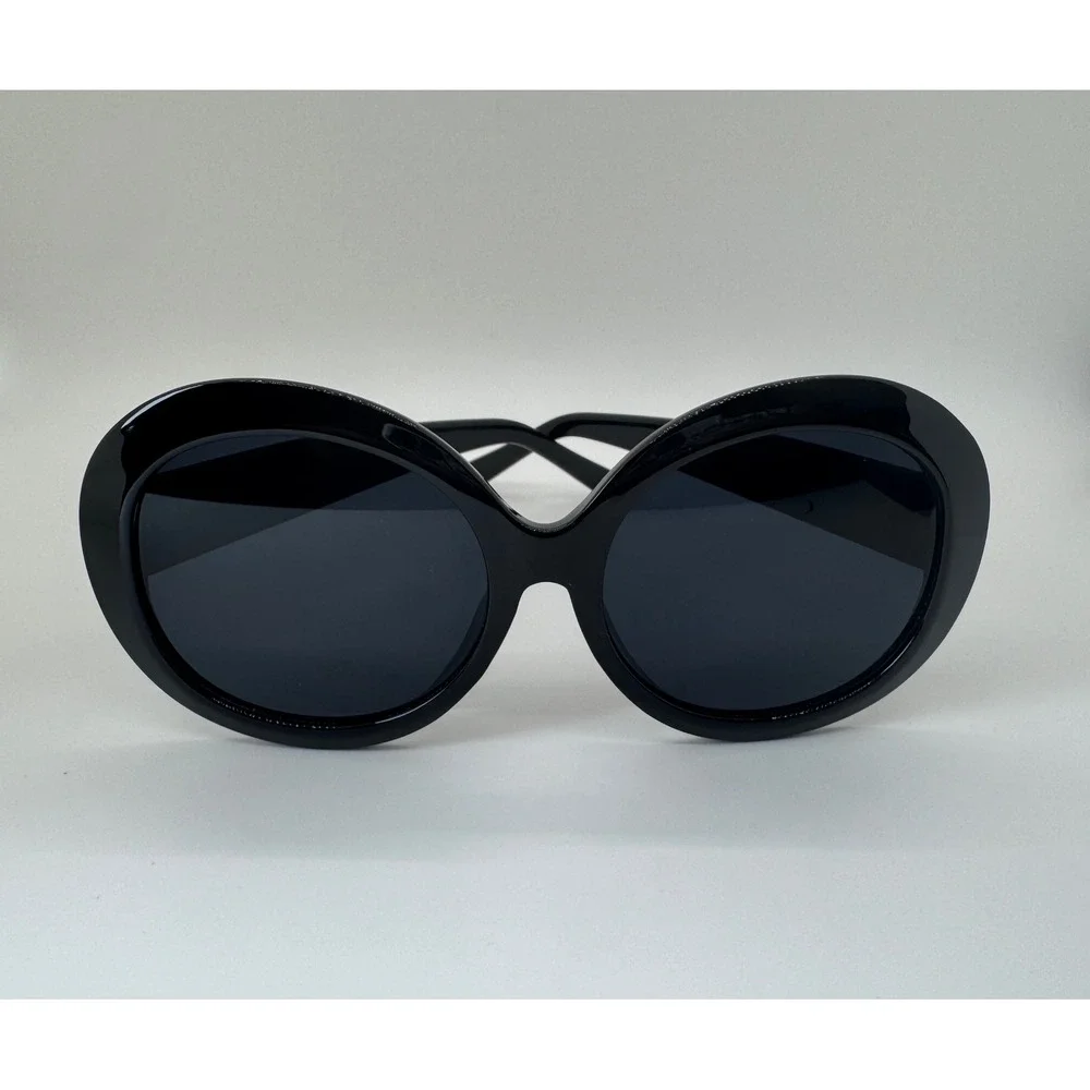 Womens Oversized Round Sunglasses Black Retro Vintage Style Large Circle Frames